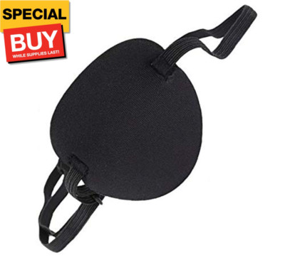 Adults Kids Black Eyepatch,Comfortable Eye Patch Strabismus Adjustable Eye Patch