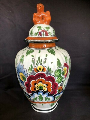 Delft polychrome ポット Set of 3 DELFT Polychrome Vases . Marked