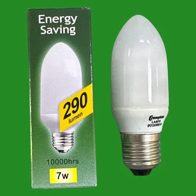 1X 7W (=30W) Ampoule À Vis Edison ES E27 Lumière Bougie CFL Économie D'Énergie - Photo 1/3