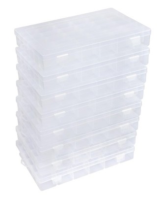 Eujqo 8 PCS 36 Grids Bead Organizer Box Plastic Box Clear Box Organizer 3600 ...