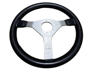 momo キャバリーノ MOMO Cavallino Steering Wheel 360mm Silver Black Leather JDM