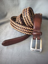 Brighton Mens 1.25" Wide Brown Woven Braided Leather Belt M20145 Size 40