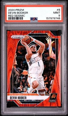 2024 PANINI PRIZM #8 DEVIN BOOKER RED SEISMIC /299 - PSA 9