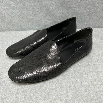 Vince Marley Venetian Loafers Black Leather Slip On Closed Toe Flats Size 10