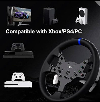 PXN V9 Racing Wheel w/ Force Feedback Wired for Xbox One/Series X|S PS4 PC Black
