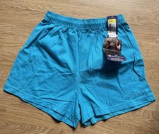 Vtg Champion NWT 90 s Women s Size Medium Teal Blue Shorts Drawstring Cotton
