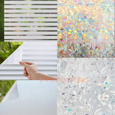 5M Frosted Window Film Privacy Glass Etched Vinyl Bubble Free Static Cling Roll - Image 1 of 4
