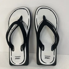 Havaianas Reality to Idea Flip Flops Sandals Black White Mens 11-12 Wearable Art