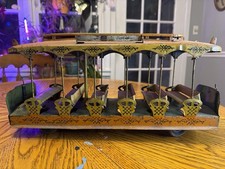 Antique Tin Lithograph Streetcar Trolley Toy City Hall Park 125 Wind Up AS IS