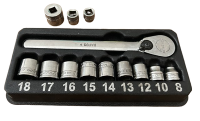 #ad Snap on 13pc 3 8quot; Drive Dual 80® Low Profile Ratchet amp; Metric Sockets 8 19mm $299.99