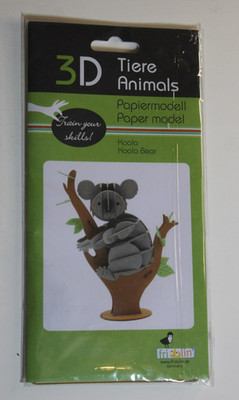 Fridolin 3D Tiere Animals Koala Bear Paper Model Made in Germany Craft