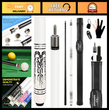 Professional 58" Fiberglass Pool Cue Stick - Low Deflection, 12.7mm Tip, Smooth