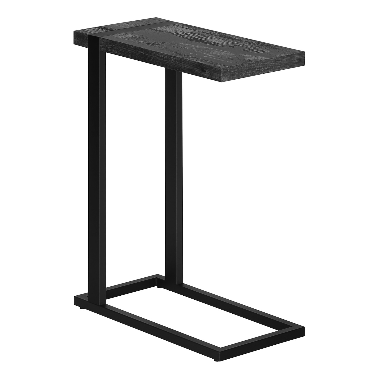 Accent Table, C-shaped, End, Side, Snack, Living Room, Bedroom, Black