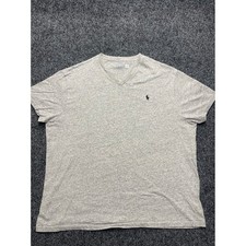 Polo Ralph Lauren Mens V-Neck T-Shirt XXL Grey Classic Fit Pony Logo