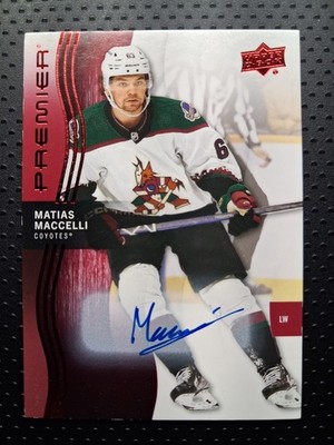 2023-24 Upper Deck Premier Auto #50 Matias Maccelli On Card Autograph