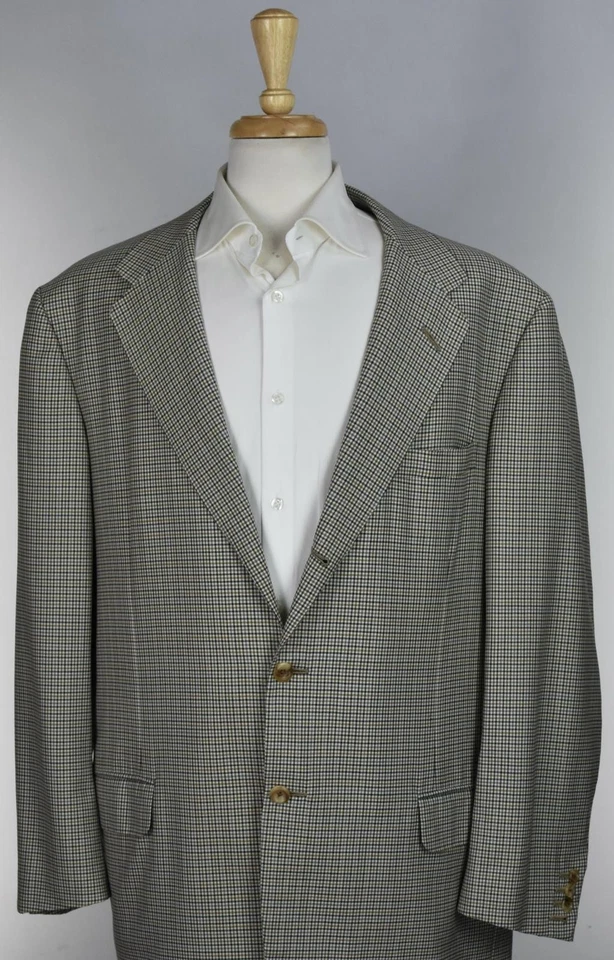 Oxxford Clothes Mens Micro Check Wool Sport Coat Blazer Jacket 50 L MINT - Image 3 of 4