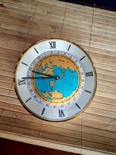 IMHOF Weltzeit Tisch Uhr Messing Swiss made Rarität 60-er