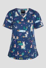 Cherokee Clean Up Crew Women's 2-Pocket Cotton Blend, V-Neck Scrub. Sz. XL NWT