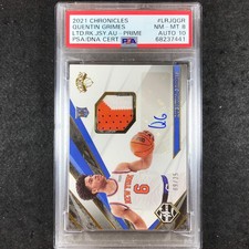2021 Chronicles QUENTIN GRIMES Limited Rookie Patch Auto 9/25 PSA 8 (441)