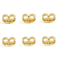 14K Gold Earring Backs for Stud Earrings - Yellow Locking 3 Pairs 