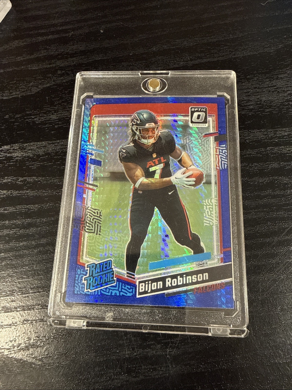 2023 Panini Donruss Rated Rookie Bijan Robinson blue hyper #206 Prizm