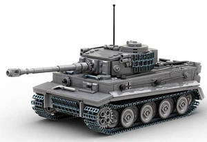 Construction d'armes WW2 Tiger1 Tank Grey Ausf.E Brick Modèle Bloc de construction 1157pcs