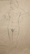 Karl Ludwig Nagel Femme Nue Croquis Dessin