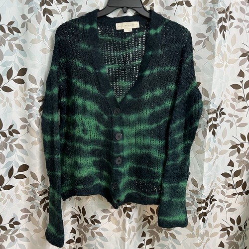 Stella McCartney Women's Cardigan Alpaca Wool Green Black Sz 40