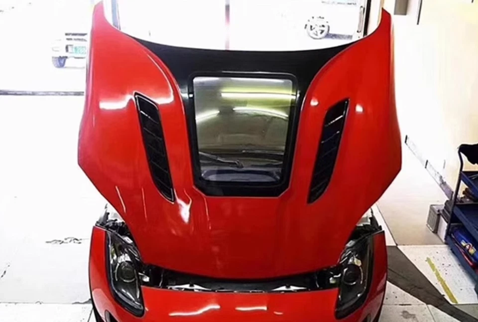 Real Carbon Fiber IMP Front Hood Vented Bonnet Cover For Jaguar F-TYPE 2013-2022 Foto 3 de 4
