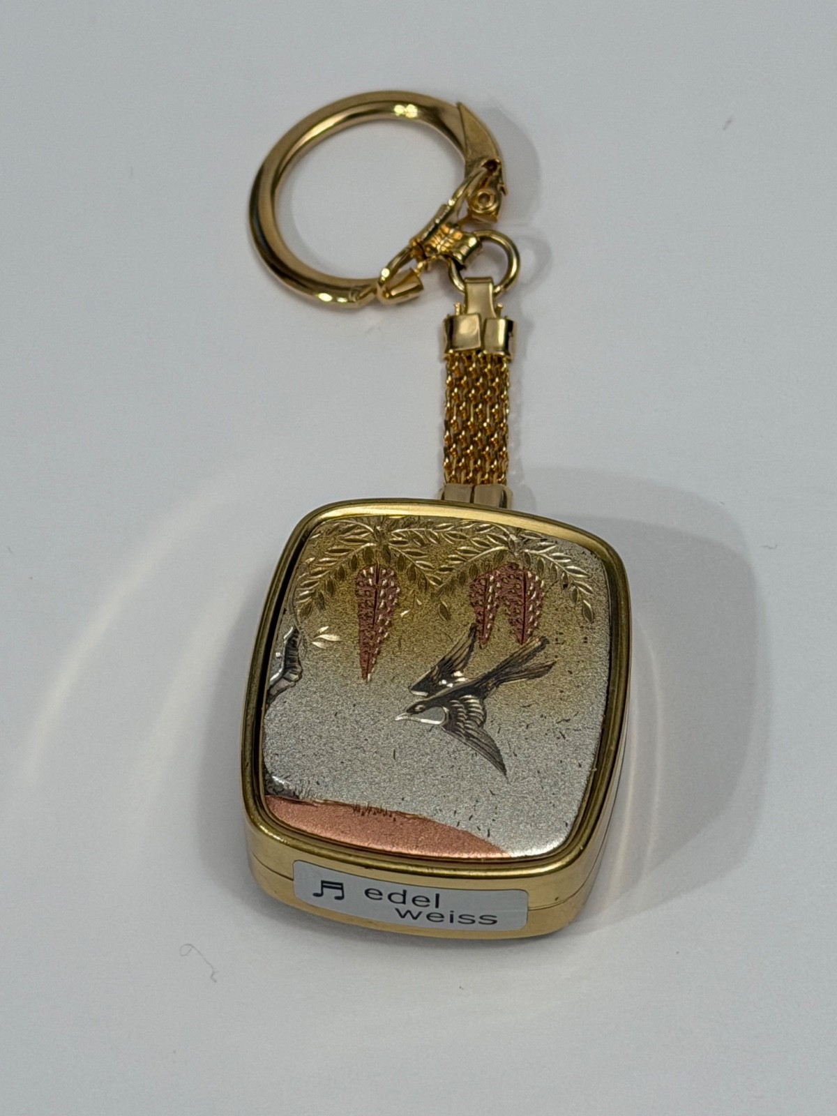 Vintage Sankyo Music Box Keychain, Plays Edelweiss Working & Excellent Condition