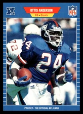 1989 Pro Set Ottis Anderson #554 New York Giants NFL Football