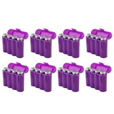 Eight 8 EBC Battery AA AAA Purple Plastic Battery Storage Case Holder Box