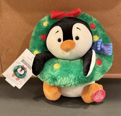 Hallmark ''Playful Penguins All Decked Out'' Plush 2023 Light Sound Motion  NEW 9''