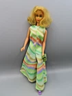 Vtg 60's Barbie Doll  Bell Bottom Jumpsuit green rainbow color Handmade NO DOLL