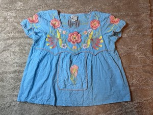 sister mary embroidered dress Sister Mary Blue Roses Embroidered Maxi Dress main image 1