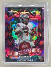 Justin Fields 2021 Panini Prizm Draft Picks Collegiate Purple Ice Crusade RC 149