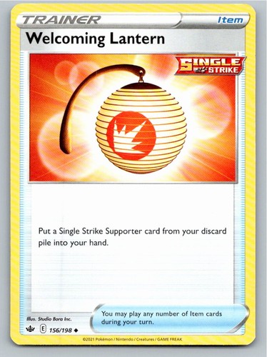 2021 POKEMON WELCOMING LANTERN CHILLING REIGN 156/198 UC NM A70975 FREE S&H