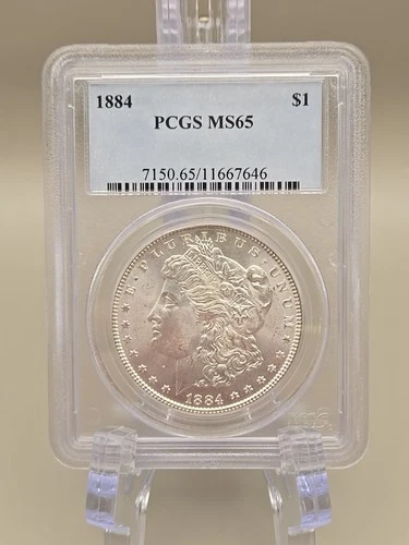 1884 Morgan Silver Dollar $1 PCGS MS65