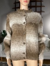 Vintage 1960s Women  s Mohair Shaggy Cardigan Sweater