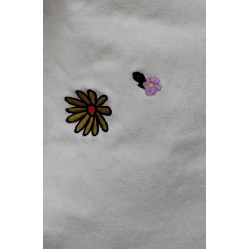 PACSUN Women's High Rise Carpenter Embroidered Off White/Cream Jeans Size 26 (2) thumbnail 17