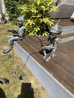 Garden Elf Ornament Large Bronze fisherman