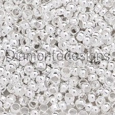 500 Pcs -  1.5mm Silver Plated Round Crimp Beads Jewellery Findings Craft A171