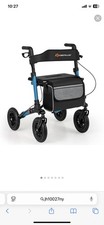 Costway SP37070NY Folding Aluminium Mobility Aid Rollator Walker with 4 Wheels