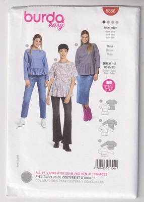 5856 BURDA Easy - BLOUSE - Sz 8 to 22