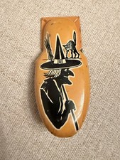 Antique Halloween Tin Clacker Noisemaker Witch Black Cat Kirchhof Newark NJ