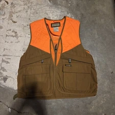 Remington Hunting Vest Orange And Tan Medium Zip Up And Pockets