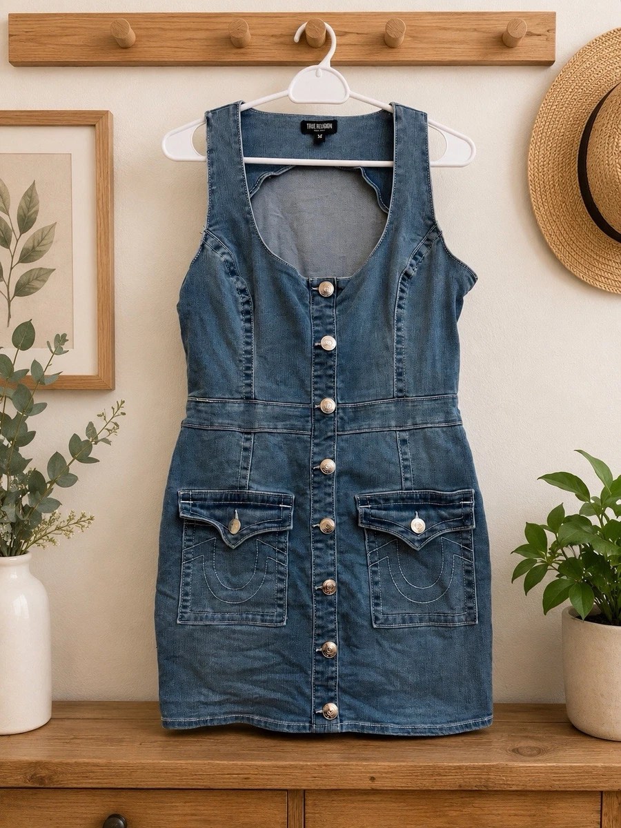 Button Denim Dresses for Women for sale | eBay