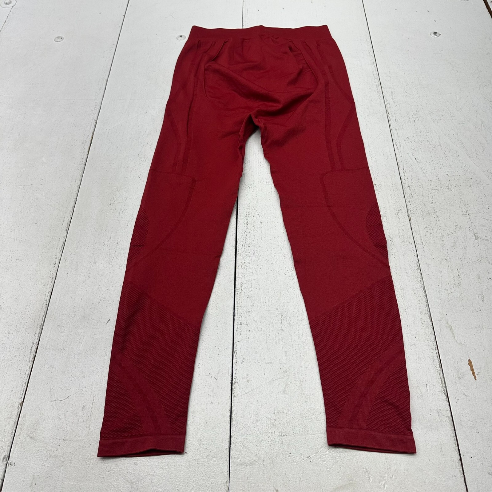 Dark Red Elastic Waist Fitted Basic Athletic Legg… - image 1