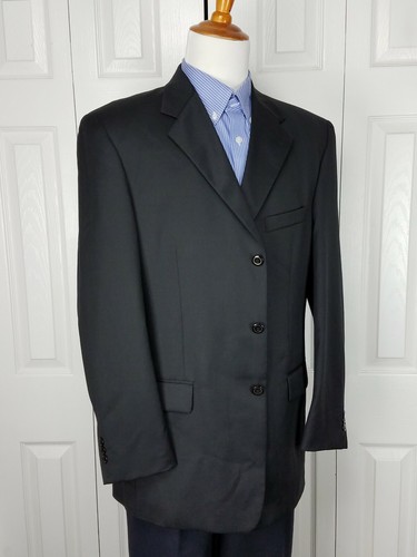 Manzini UOMO Mens Black Blazer Sport Coat Suit Jacket Size 44L Made In Italy - Picture 11 of 12