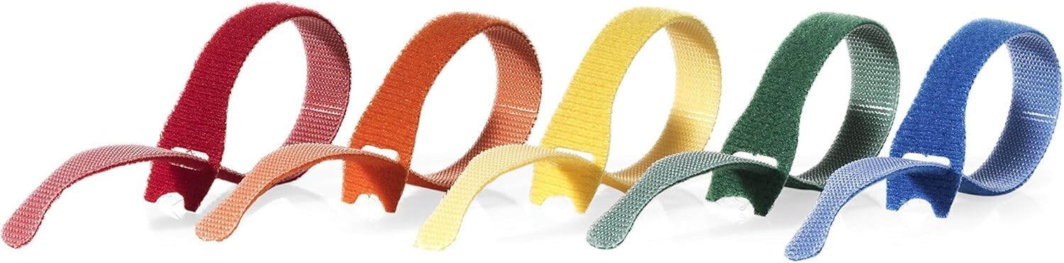 New Self Gripping Cable Ties Reusable Strong & Adjustable Velcro Brand 8" x 1/2"